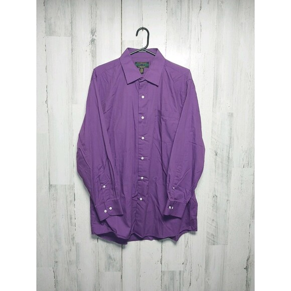 Alexander Julian Colours Men's Large Purple Button Up Long Sleeve Shirt - Picture 1 of 6